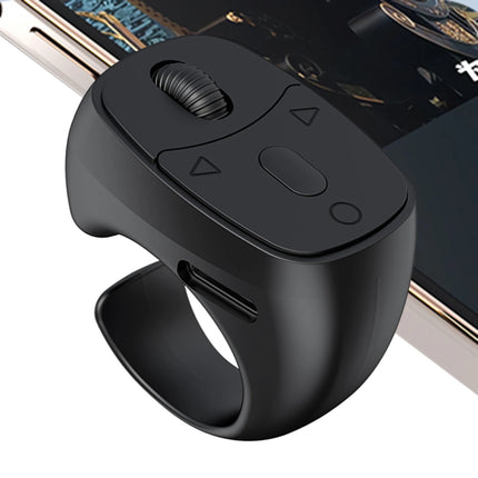 New BT 5.3 Ring Remote Control One Click Selfie Page Turning Roller Fingertip Controller for Phone Liking Scrolling Hands Free