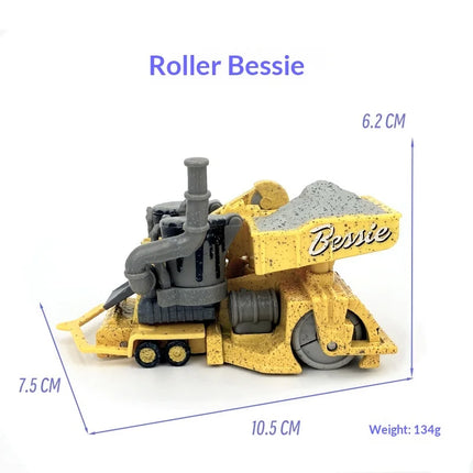 Cars 1:55 Scale Diecast Metal Toy Car - Bessie the Road Roller, Alloy Model Vehicle for Kids & Collectors Gift