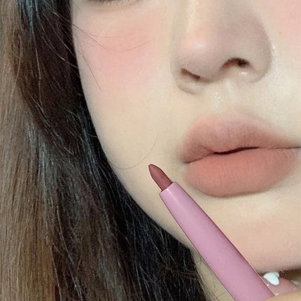Nude Lip Liner with Lip Brush Cappuvini Korean Style Lip Makeup Long Last Velvet Matte Lipstick