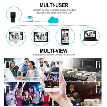 4K mini macro WiFi camera, rotatable focusing lens, motion detection, remote viewing on mobile phone