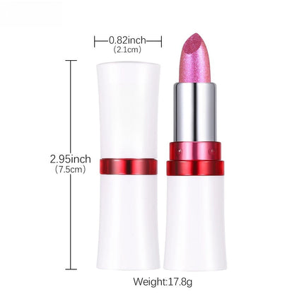 Radiation Metallic Blue Purple Chameleon Lipstick Glitter Diamond Color-Changing Green Lip Gloss Pearl Shine Charming Makeup