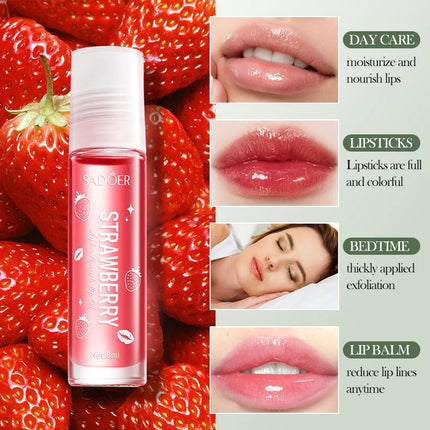SADOER Fruits Lip Oil Lips skincare Moisturizing Nourishing Hydrating Anti Wrinkle Lipstick Lip Balm Beauty Lips Skin Care