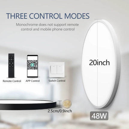 50cm Large Ceiling Lamp APP/Remote Control LED Smart Lights 48W Dimmable Fixture Indoor Lighting for Home Living Room Decoration
