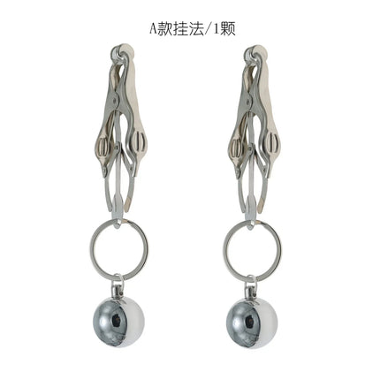 Heavy Nipple Clamp Clips Weight Couple Stimulator Metal Nipple Clips with Ball Weight Breast Bondage Restraint Sex Toys Woman18+