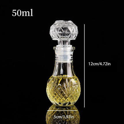 1Pcs 50ml Transparent Small Empty Spirit Whisky Wine Bottle Mini Glass Alcohol Liquor Bottles With Screw Cap Whiskey Decanter