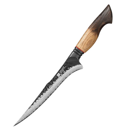 XINZUO 1-9 Piece Damascus Knife Set 67-Layer Steel Paring Utility Santoku Nakiri Cleaver Bunka White Oak Red G10 Handles