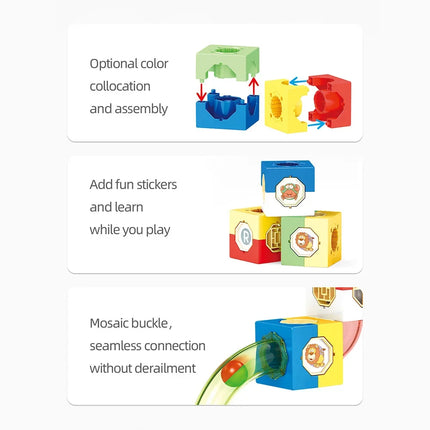 Building Block Set Marble Run Ball Bearing Toy for Children 3+ DIY Assembly Educational Construction Bricks Creative Puzzle Game