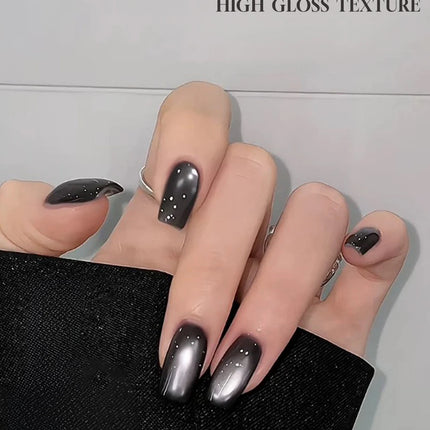 1pcs 12ML Winter 2026 New Black Glass Bead Pearl Cat's Eye Gel Nail Polish Hot Selling Black Nails Salon Use Nail Stuff