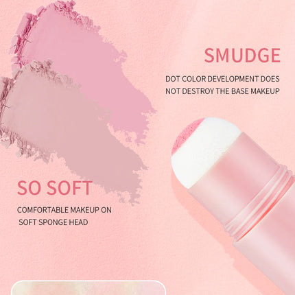Blush Stick Brightening Contour Powder Shadow Blusher Waterproof Eyes&lip Cheek Tint Beauty Blush Stick Sponge Makeup Cosmetics