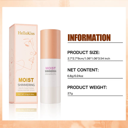 [Natural Glowup] 1pc Glowup Highlighter Stick | Natural Brightening Face Contour & Highlight Makeup, Medium Coverage, Buildable