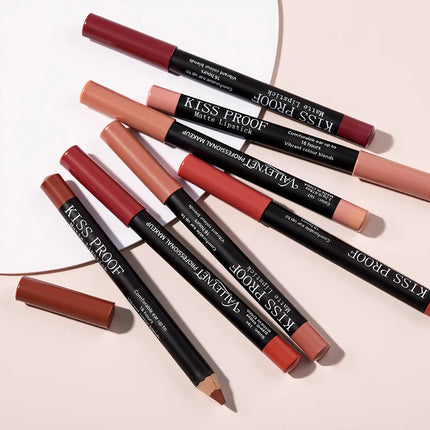 Thanksgiving/Christmas women's cosmetics gifts: 12 color matte velvet lipliner, natural&waterproof&easy to color lipstick pen.