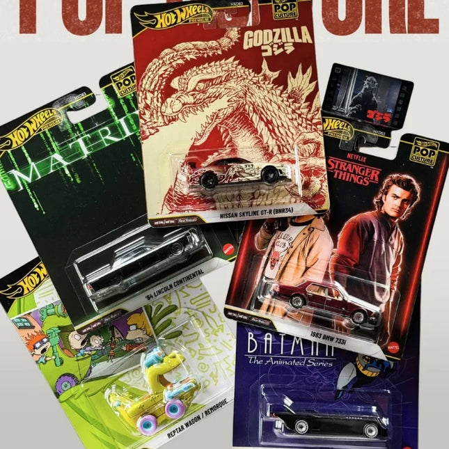 New Hot Wheels Entertainment Culture Series 1/64 Nissan Skyline Stranger Things Bmw Lincoln Alloy Die-Cast Car Models Xmas Gifts