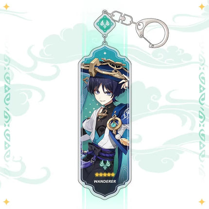 Anime Keychain Linnea Flins Durin Mualani Furina Arlecchin Key Chain Accessories Genshin Impact Cute Bag Pendant Key Ring Gift