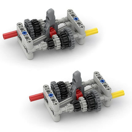 5-speed Gearbox Building Blocks MOC Manual Gearboxes Modified Kit Small Particle Technical Bricks Differential Gears DIY Toys