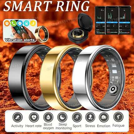 NEW Smart Ring Blood Pressure Heart Rate Sleep Monitoring Smartring IP68 & 5ATM Waterproof Multi-sport Mode Smartring Man Women