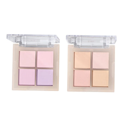 Four Color Peach Cream Blush Palette Nude Apricot Cheek Contour Brightening Makeup Blusher Rouge Cheek Tint for Cosmetics