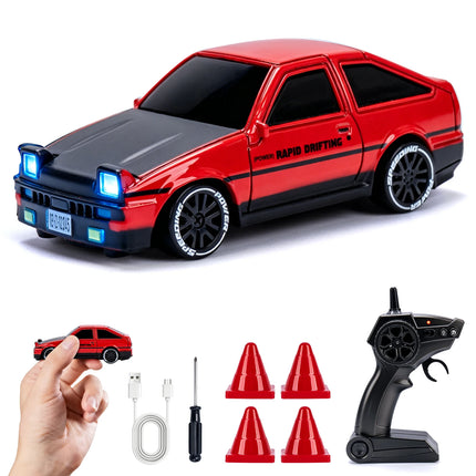 1/64 High Speed Drift RC Car with Light 2.4G 4WD Remote Control Car Desktop Mini Racing Cars Full Proportion Cars Model Gifts