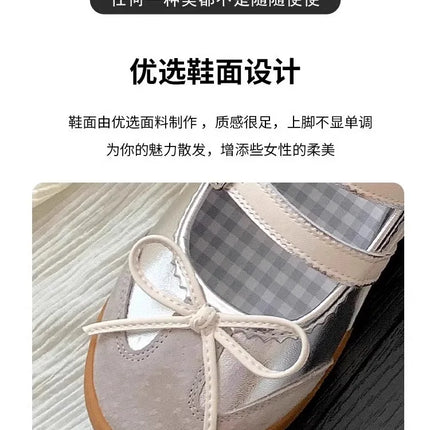 Women Flats Bow Ballet Dance Mary Jane Shoes Summer Sandals 2024 Fashion New Brand Dress Designer Casual Shallow Zapatos Mujer