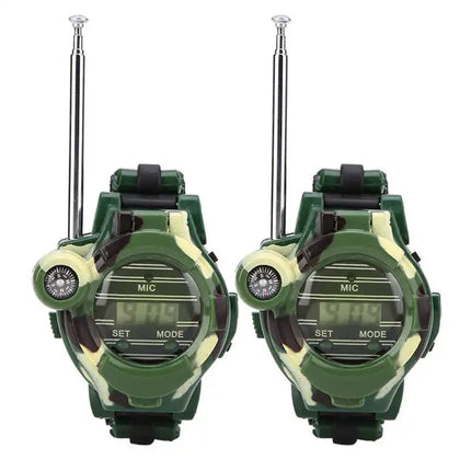 New 2Pcs Walkie Talkies Toy Simulation Watch 7 in 1 Multifunctional Electric Walkie Talkies For Kids Xmas Gift Intercom Toy