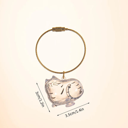 Cat Hair Memorial Storage Keychain Cat Fur Container Pets Cat Fur Collector Capsule Keyring Kitty Hair Hanging Pendants