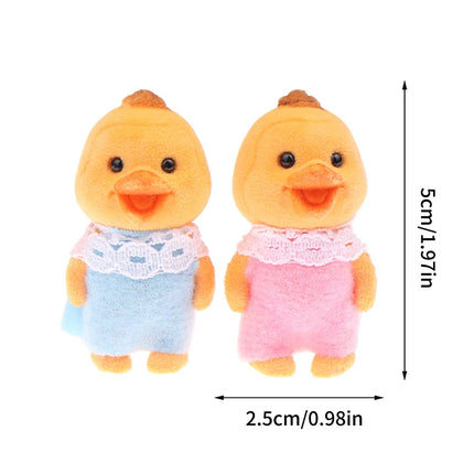 Simulation Forest Animal Family Rabbit Cat Tiger Chick Figures Cartoon Ornament Doll Collectible Toys For Children Gifts