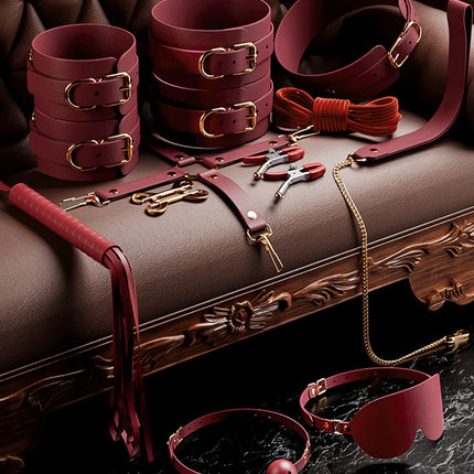 Sexy BDSM Leather Plush Bundle Set, Exotic Sex Toy, Gear Collar, Hip, Oral Erotic Bundle, Eye Mask, Whipping Nipple Clip