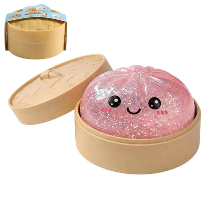 2026 steamed bun Squishy Toy with steamer Box Stress reducing rebound toy Stress Relief Sensory Ball For Adults