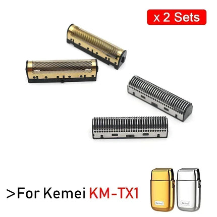 For Kemei KM-TX1 Electric Shaver Original High Quality Replacement Double Foiled Blade Net Cover Repair Accessories Wholesales