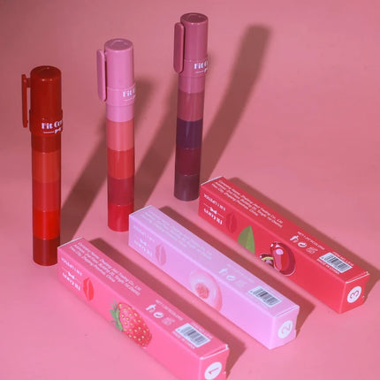 4 in 1 Cute Matte Lipstick Crayon Kit Combo Purple Lip Tint Velvet Sexy Moisturizing Lipstick Pen Waterproof Lasting Lip Makeup