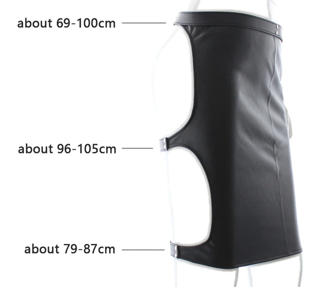 Thierry PU Leather Mooning Spanking Skirt with Straps Cosplay Adult Games for Women Erotic Mini Skirt for Sex Night Clubwear