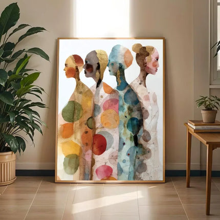 Abstract Fashion African Elegant Woman Silhouette Afrocentric Poster Canvas Painting Wall Art Pictures Home Decor Gift