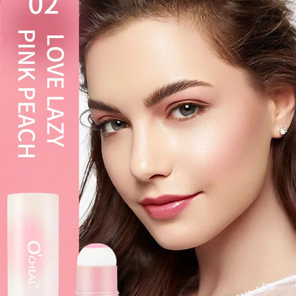 Blush Stick Brightening Contour Powder Shadow Blusher Waterproof Eyes&lip Cheek Tint Beauty Blush Stick Sponge Makeup Cosmetics
