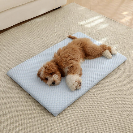 New Summer Ice Silk Cooling Pet Mat Thick Breathable Dog Bed Pad Non-Slip Washable Pet Cooling Sheet for Medium Large Dogs Cats