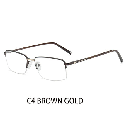 JMISUS 2025 New Arrivals Haft-rimless Prescription Glass Men Custom Rectangle Progressive Eyewear Fashion Optical Eyeglasses