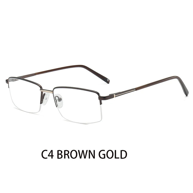 JMISUS 2025 New Arrivals Haft-rimless Prescription Glass Men Custom Rectangle Progressive Eyewear Fashion Optical Eyeglasses