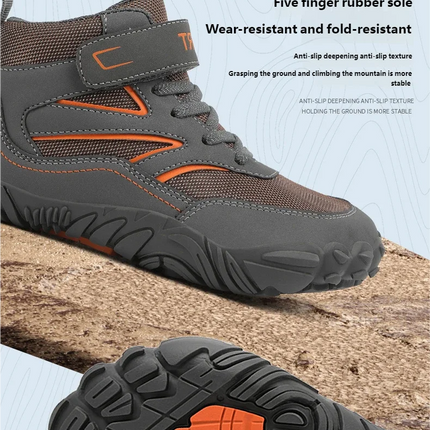 Wide-toe Kid Barefoot Boots Autumn Winter Waterproof Children Hiking Shoes Girls Boys Non-Slip Athletic Walk Trekking Sneakers