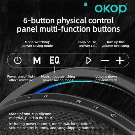 OKOP Bluetooth Speaker 120W High-power Subwoofer RGB Ambient Light Outdoor Long-lasting Battery Life Subwoofer Caixa De Som범블비헬맷
