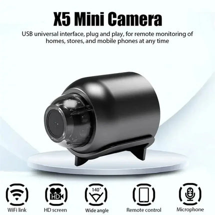 Lenovo Mini 8K HD Camera WiFi Wireless Night Vision Motion Detection Video Camera Home Security Camcorder Audio Video Recorder