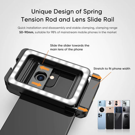Apexel Macro Lens 4K HD Portable Micro Lens With LED Fill Light Phone Photography Lente Attachment Vlog Video Recording