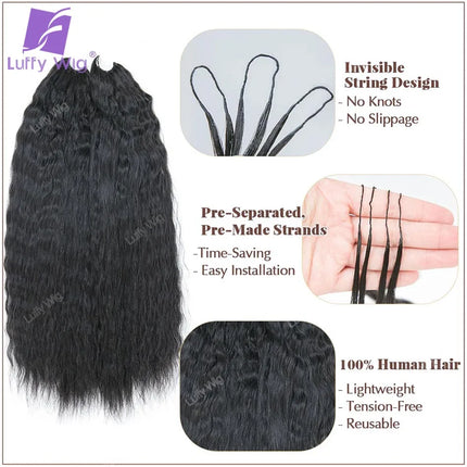 Wet and Wavy Human Hair Crochet Braids Extensions Pre Separated Burmese Remy Hair Bundles With Loop Knotless For Braiding