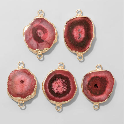 Fashion Irreguar Druzy Agat Pendant Natural Quartz Connector Charms For Jewelry Making  Necklace Bracelet Earrings DIY 2pcs/lot