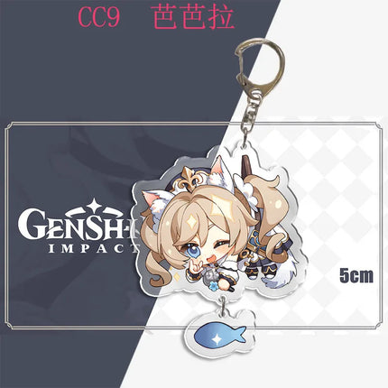 Genshin Impact Keychain Pendant ZhongLi Klee Raiden Shogun Xiao Wendi LingHua Car keyring Women Bag Charms Anime Game key chains