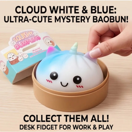 -/-New Viral Large Rainbow Unicorn Bun Squishy Toy, Blind Box, Simulated Soup Dumpling Vent Fidget Toy for Sensory Stress Relief
