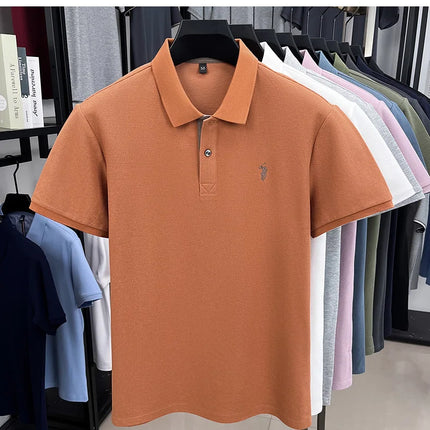 100% pure cotton men's short-sleeved polo shirt, hot-selling summer fashionable horse logo embroidery classic Paul casual T-shirt