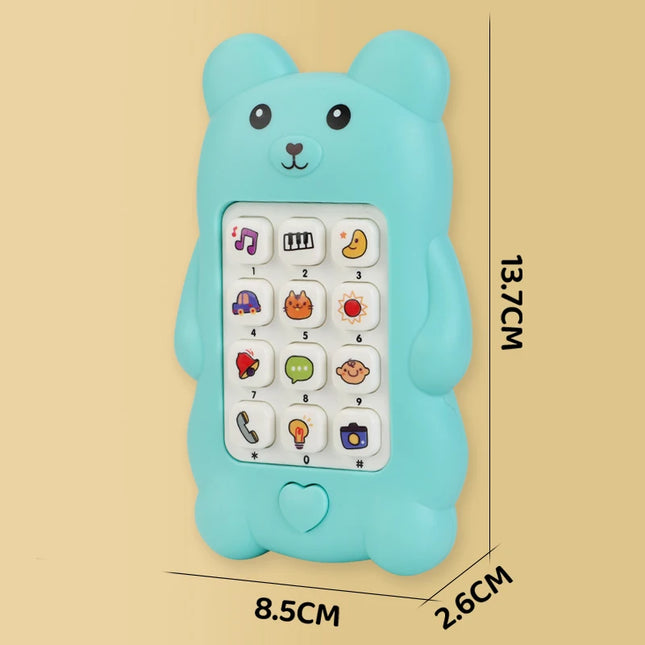 Cute Bear Baby Phone Toy Music Sound Telephone Sleeping Toys Simulation Phone with Lights Kids Early Educational Toy Kids Gifts