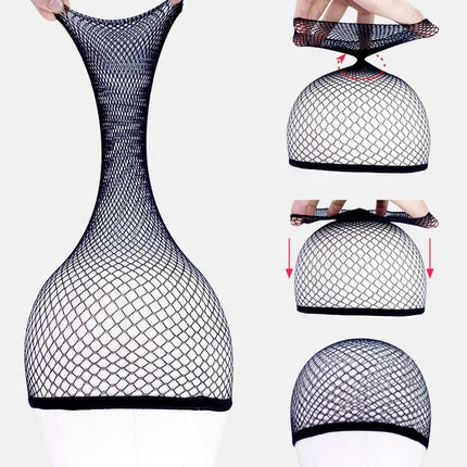 1/3Pcs Black Nylon Mesh Wig Cap, Closed End High Stretch Breathable Hairnet Invisible Wig Liner for Women