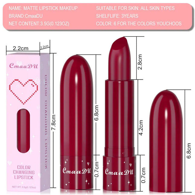 6 Colors Fruity Lip Balm Waterproof Fruit Color Tinted Shine Changing Moisturizing Nourishing lipstick Make Up Lip Care