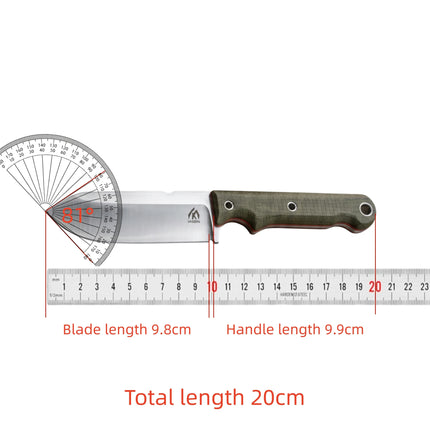 High-quality steel fixed blade, outdoor knife, camping knife, high-hardness stainless steel one-piece tang with sheath emergency