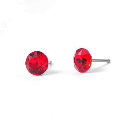 (Wholesale) Stainless Steel Stud Earrings Genuine Crystals from Austria for Women Girls Wedding Party Jewelry 4/6/8mm
