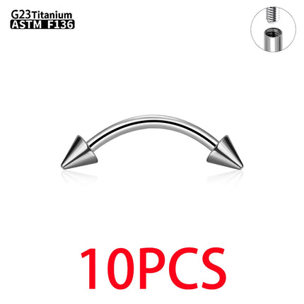 Wholesale G23 Titanium 10PCS Labret Lip Stud Piercing Eyebrow Body Jewelry Nose Ring C rod  For Women Septum Piercing